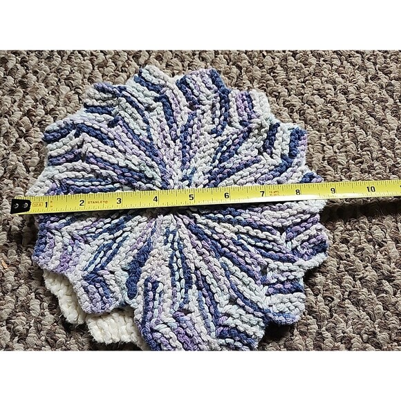 Lot of 10 Hand Crocheted Hot Pads Potholders Trivets Vintage - Picture 12 of 15